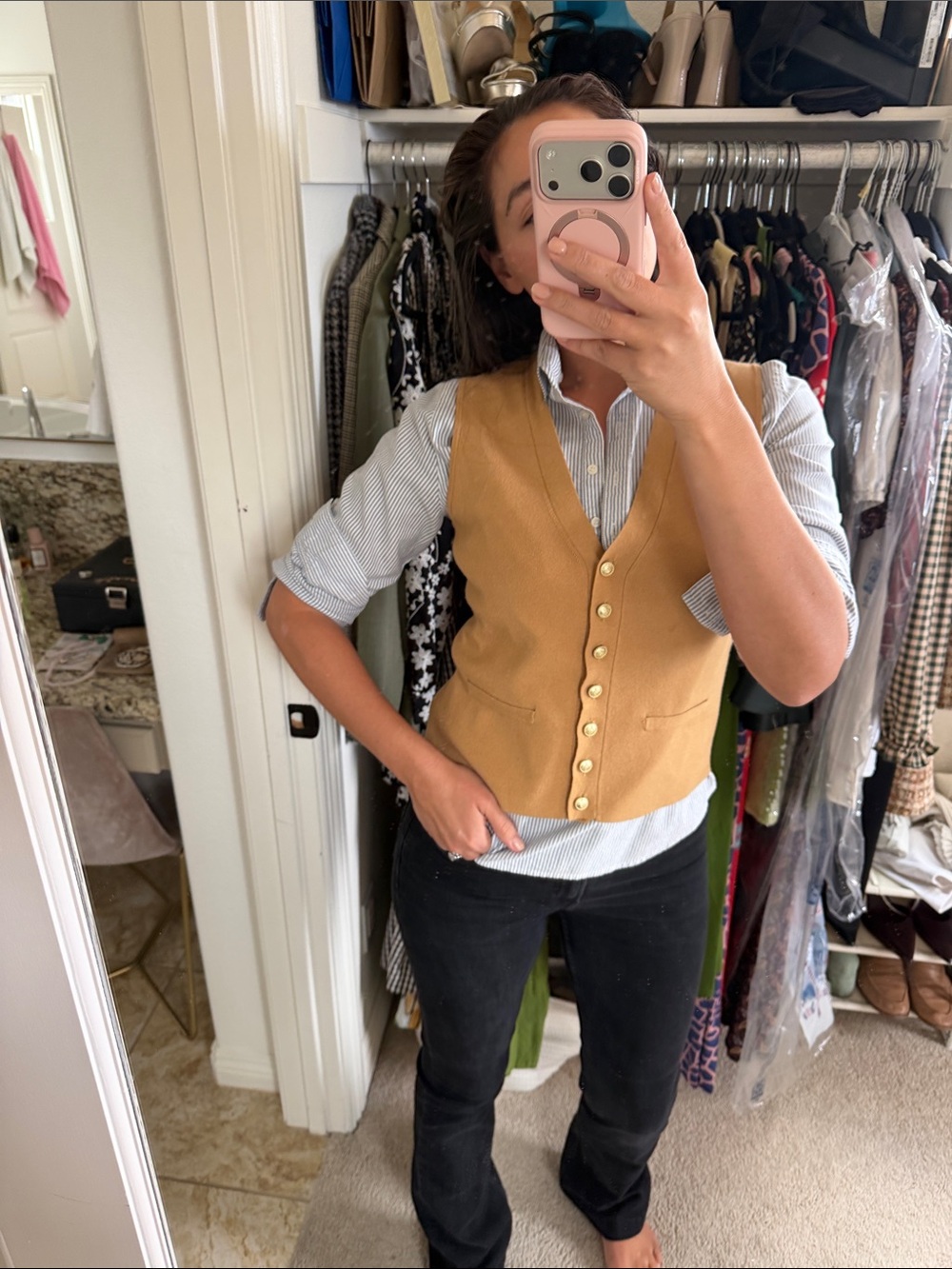 Jason Wu Vest and Classic Tan Button-Front Vest - Women's Tailored Waistcoat